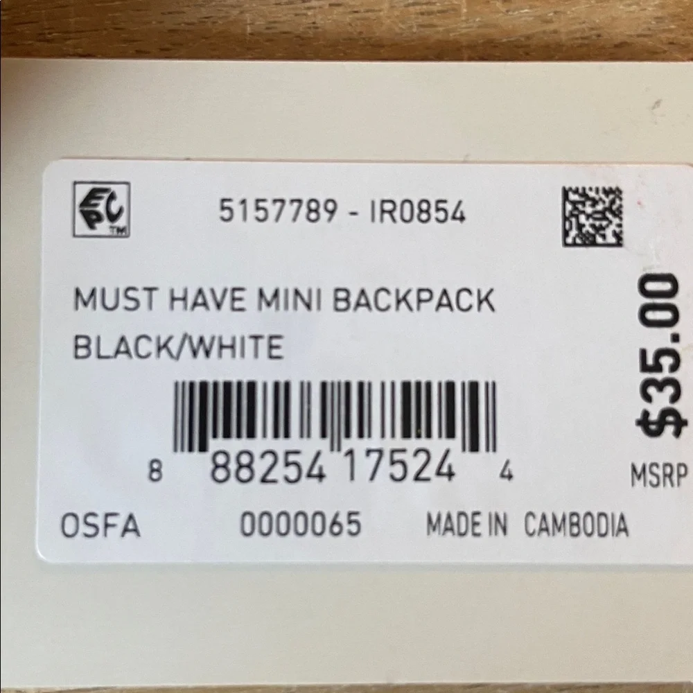 ADIDAS MUST HAVE MINI BACKPACK (Black/White) - Picture 10 of 10